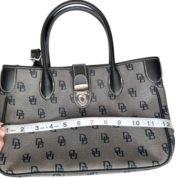 Dooney & Bourke Signature Double Handle Tote Bag Small Black Vintage Purse - Picture 13 of 16